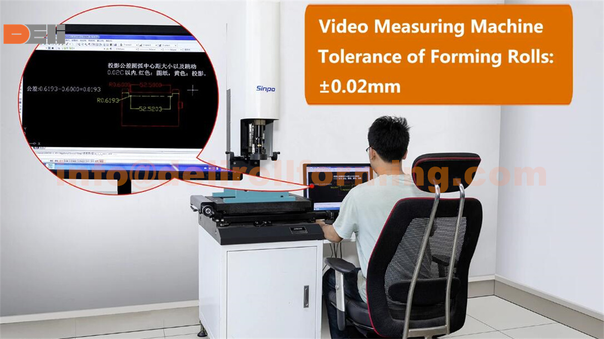 Forming Roller Inspection Accuracy: ± 0.02 mm Instrumento de Medición de Vídeo Precisión de inspección del rodillo formador: ± 0,02 mm